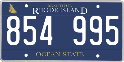 RI license plate 854995