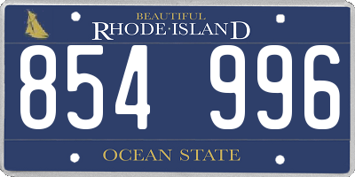 RI license plate 854996