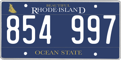 RI license plate 854997