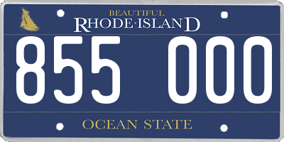 RI license plate 855000