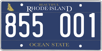 RI license plate 855001