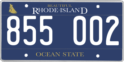 RI license plate 855002