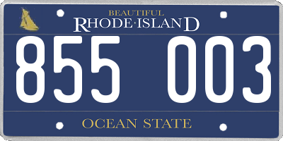 RI license plate 855003
