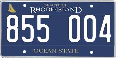 RI license plate 855004