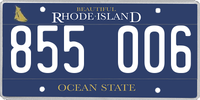 RI license plate 855006