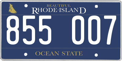 RI license plate 855007