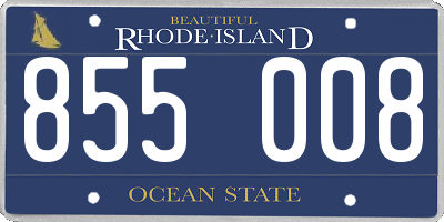 RI license plate 855008