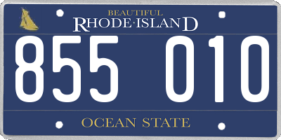 RI license plate 855010