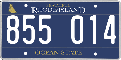 RI license plate 855014