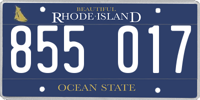 RI license plate 855017