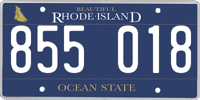 RI license plate 855018