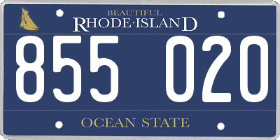 RI license plate 855020