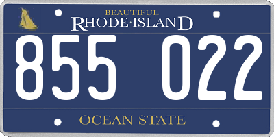 RI license plate 855022