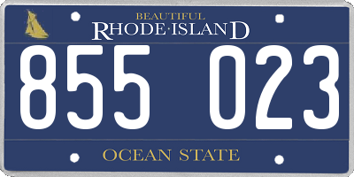 RI license plate 855023