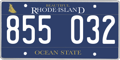 RI license plate 855032