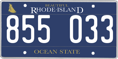 RI license plate 855033