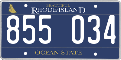 RI license plate 855034