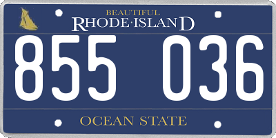 RI license plate 855036