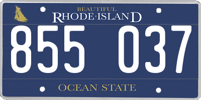 RI license plate 855037