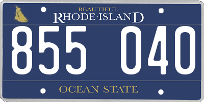 RI license plate 855040