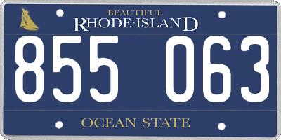 RI license plate 855063