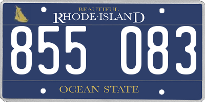 RI license plate 855083