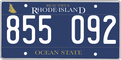 RI license plate 855092