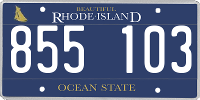 RI license plate 855103