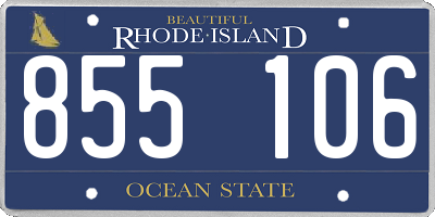 RI license plate 855106