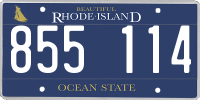 RI license plate 855114