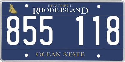 RI license plate 855118