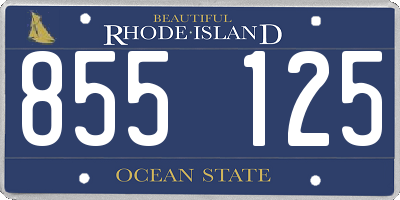 RI license plate 855125