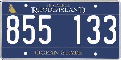 RI license plate 855133