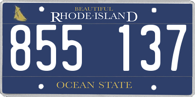 RI license plate 855137