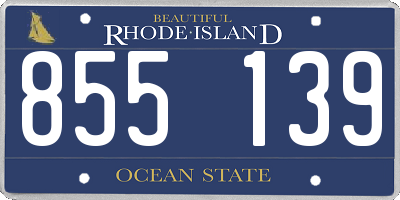 RI license plate 855139