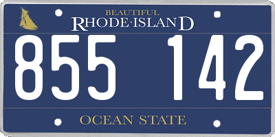 RI license plate 855142
