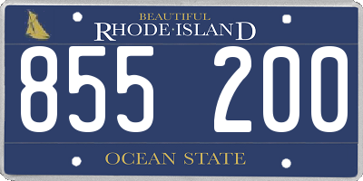 RI license plate 855200