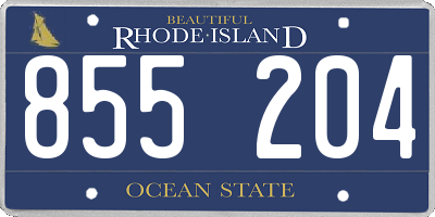 RI license plate 855204
