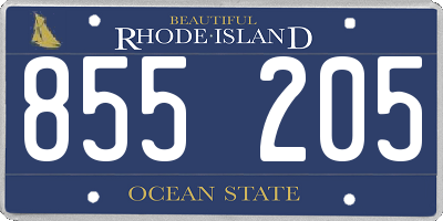 RI license plate 855205