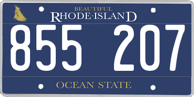 RI license plate 855207