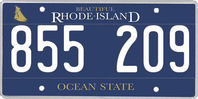 RI license plate 855209