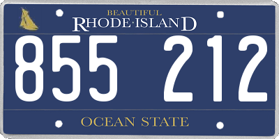 RI license plate 855212