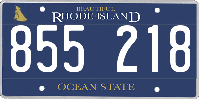 RI license plate 855218
