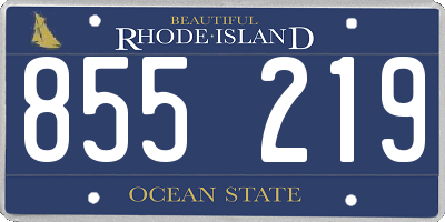 RI license plate 855219