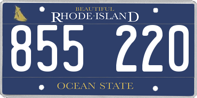 RI license plate 855220