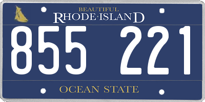 RI license plate 855221