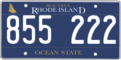 RI license plate 855222
