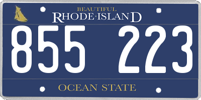 RI license plate 855223