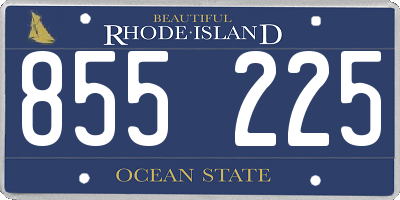 RI license plate 855225