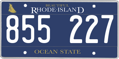 RI license plate 855227